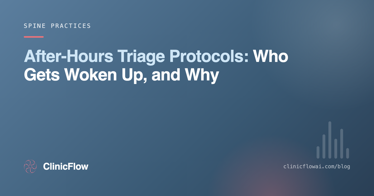 After-hours triage protocols for spine practices — ClinicFlow