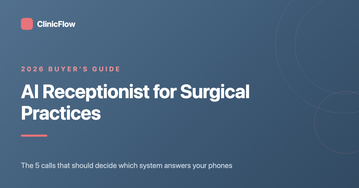 AI receptionist for surgical practices: 2026 buyer's guide from ClinicFlow