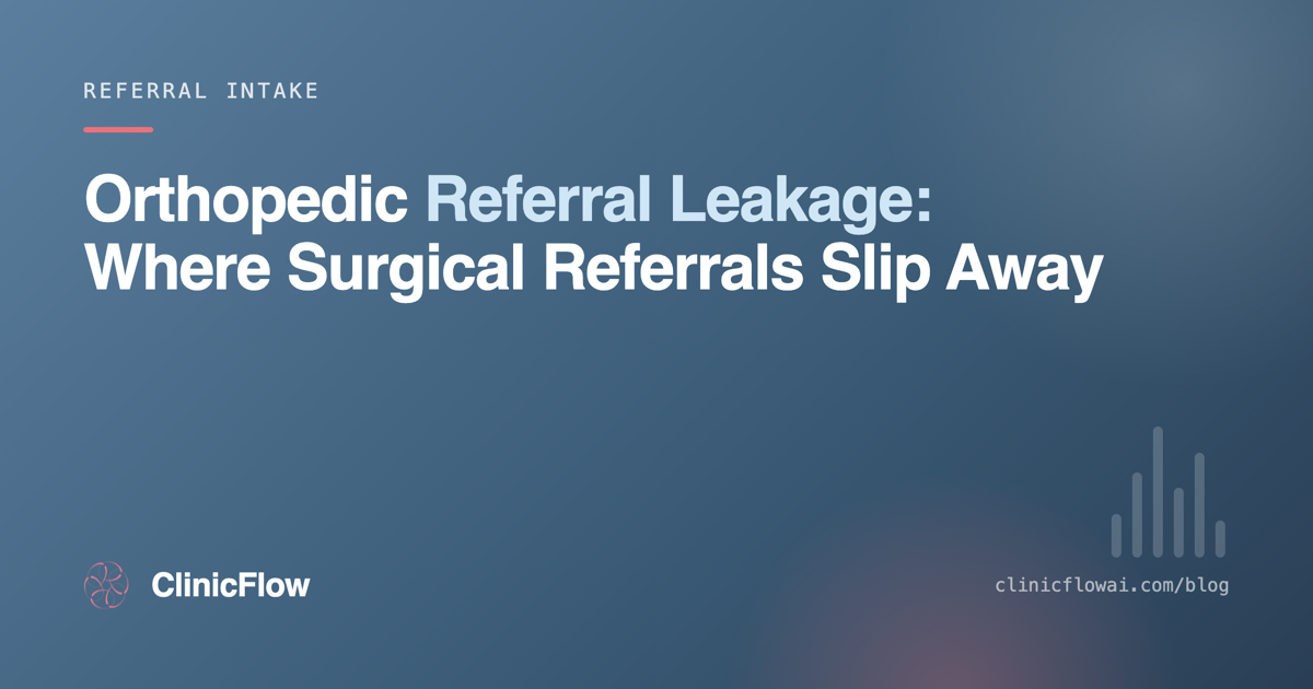 Orthopedic referral leakage — ClinicFlow referral intake